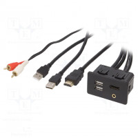 USB/AUX adapter; Jack 3,5mm 3pin socket,USB A socket; 2m