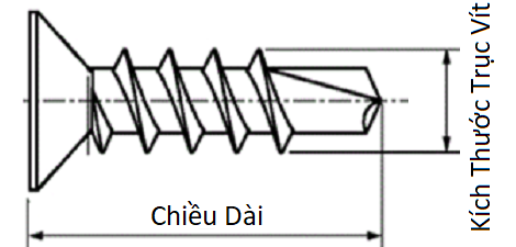 Vít Đuôi Cá Đầu Col Inox 410 M4.2x38 (#8-18) (50Cái/Bịch)_drawing