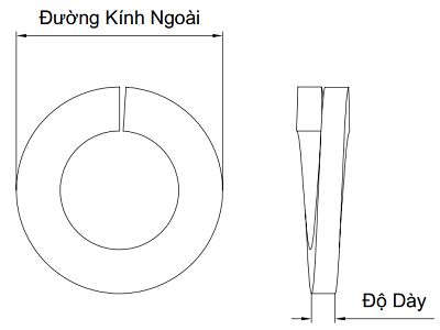Lông Đền Vênh B18.21.1 Thép Mạ Kẽm Trắng Cr3+ Hệ Inch 1/4_drawing