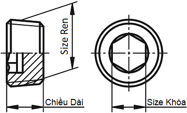 Ốc Nhét Nước Thép Đen 5.8 DIN906 M20x1.5_drawing