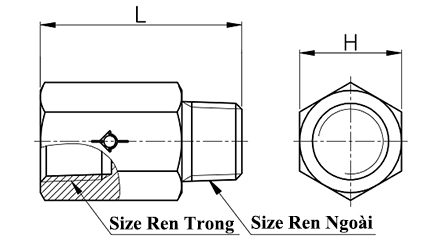 Van Một Chiều Ren Trong - Ngoài CDC CVPF03-03_drawing