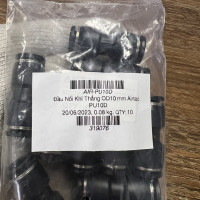 Đầu Nối Khí Thẳng Phi 10 mm Đen Airtac PU10D