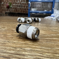 Đầu Nối Khí Thẳng Ren Ngoài Phi 6 mm - PT1/4 Đen Airtac PC602D