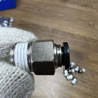 Đầu Nối Khí Thẳng Ren Ngoài Phi 6 mm - PT1/4 Đen Airtac PC602D