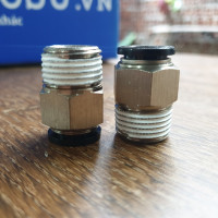 Đầu Nối Khí Thẳng Ren Ngoài Phi 12 mm - PT1/2 Đen Airtac PC1204D