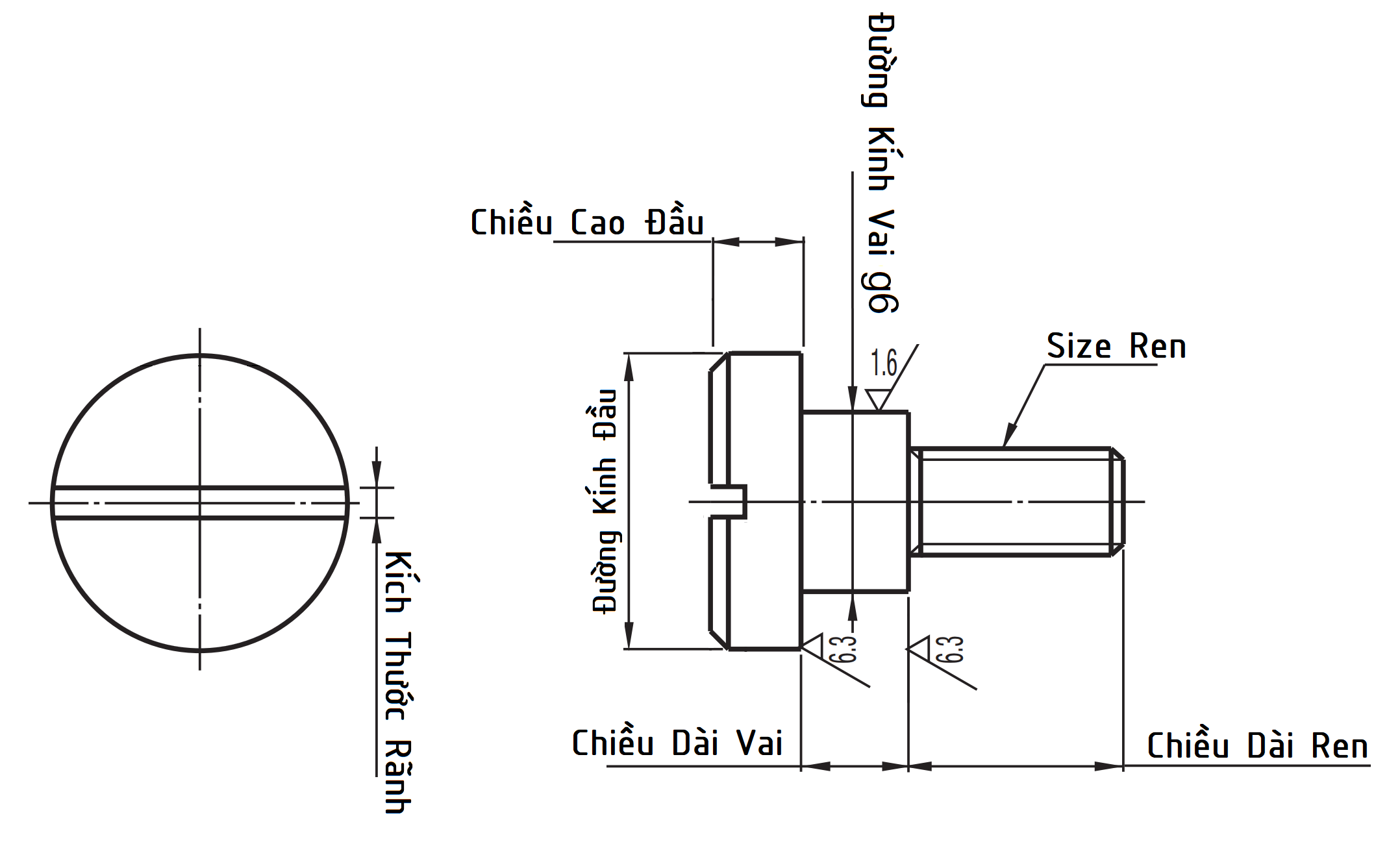 Fulcrum Pins Straight Slot D4x1 CBDG4-1_drawing