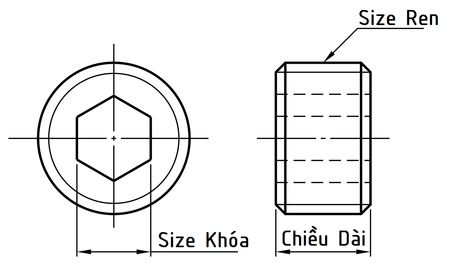 Screw Plugs Type Through Hole M8x8 MSWA8_drawing