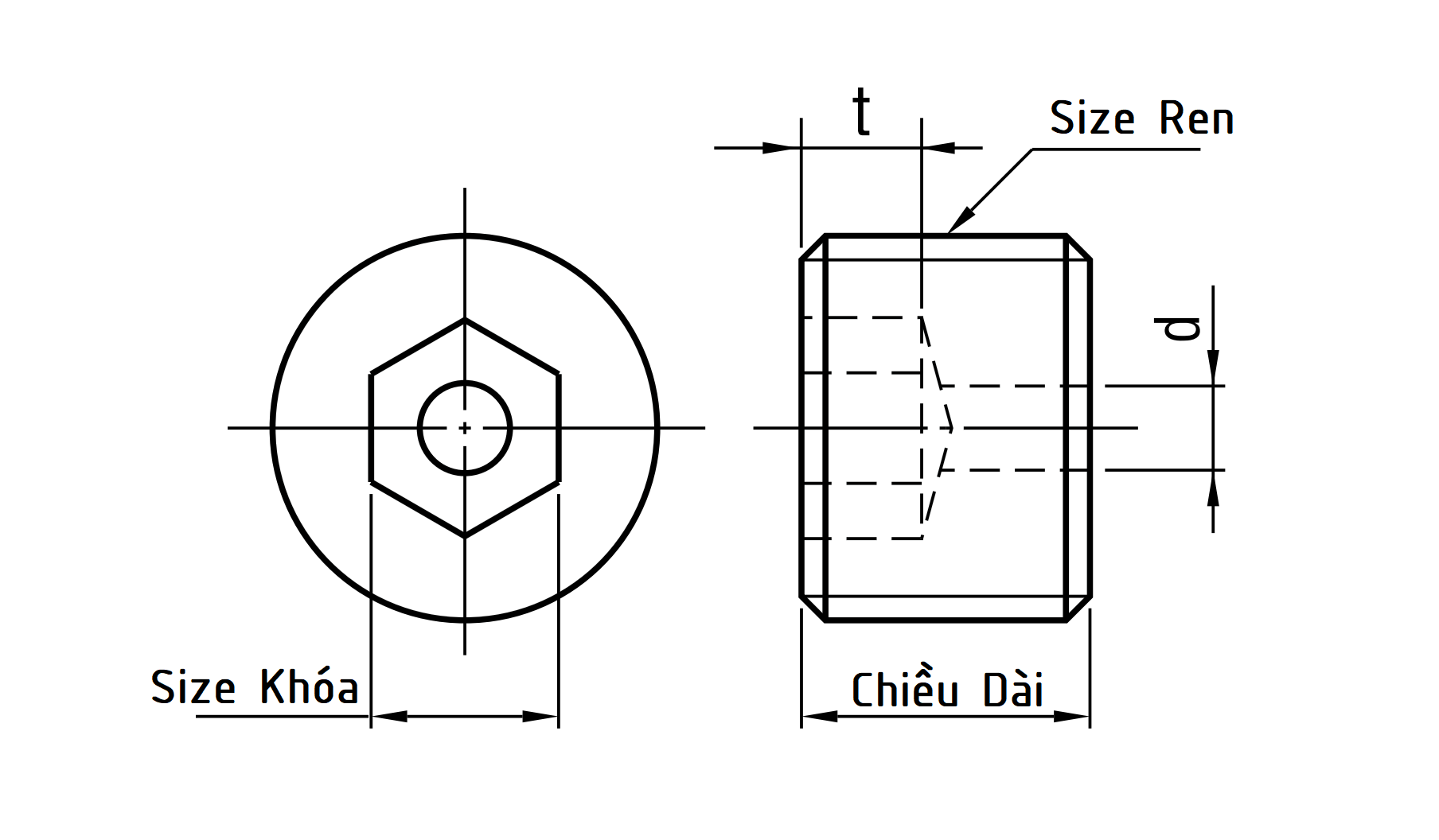 Screw Plugs Type Hole - Short M22x8 MSWSH22-8_drawing