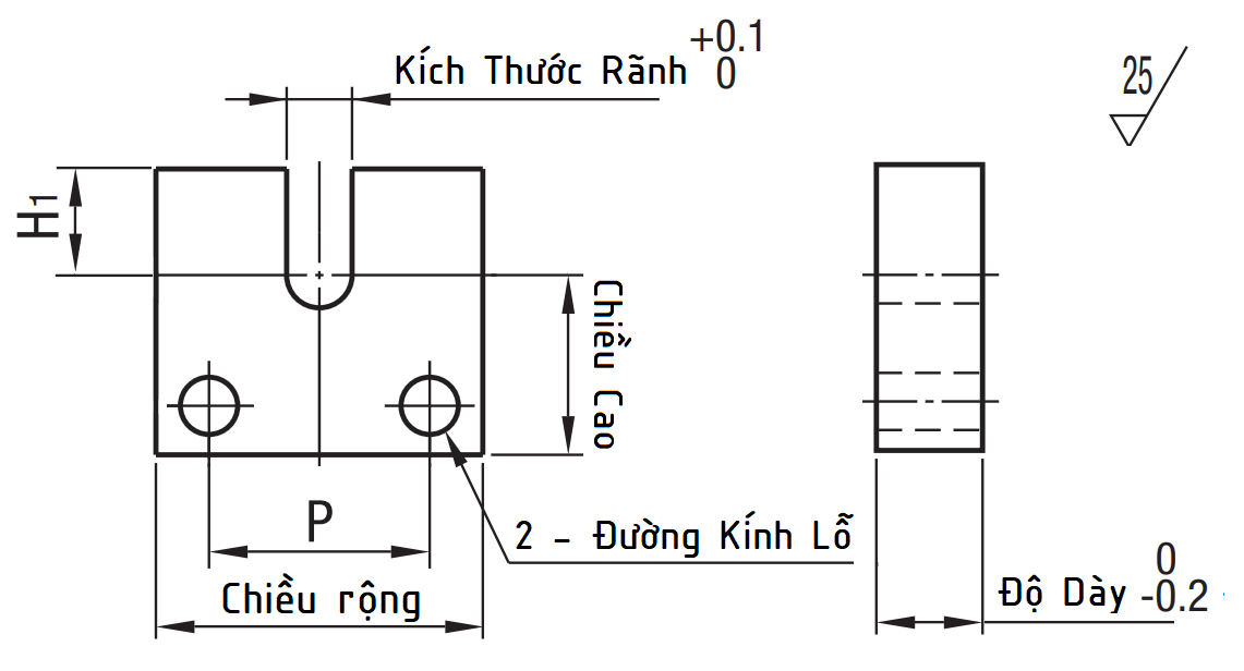 Blocks for Adjusting Bolts-Side Mounting T Compact AJSCCM6-20_drawing