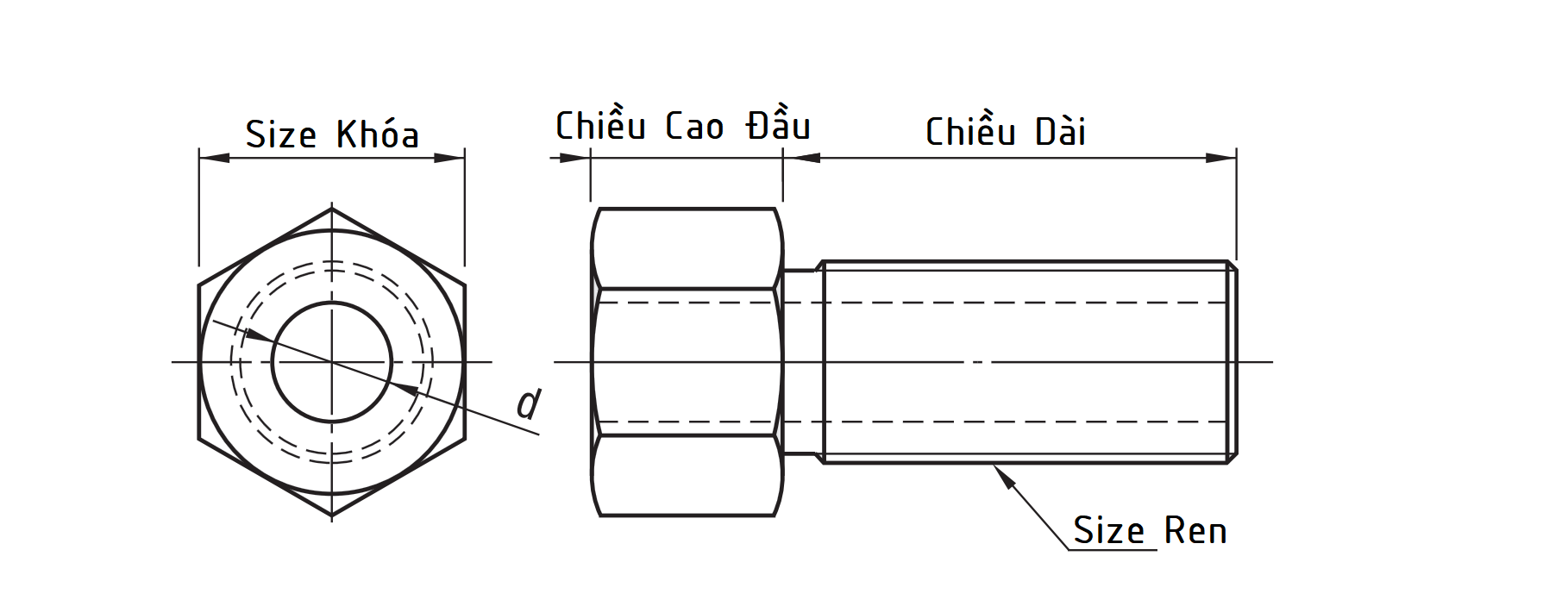 Leveling Bolts Thick Wrench Flats Fine M24x25 LLVBS24-25_drawing