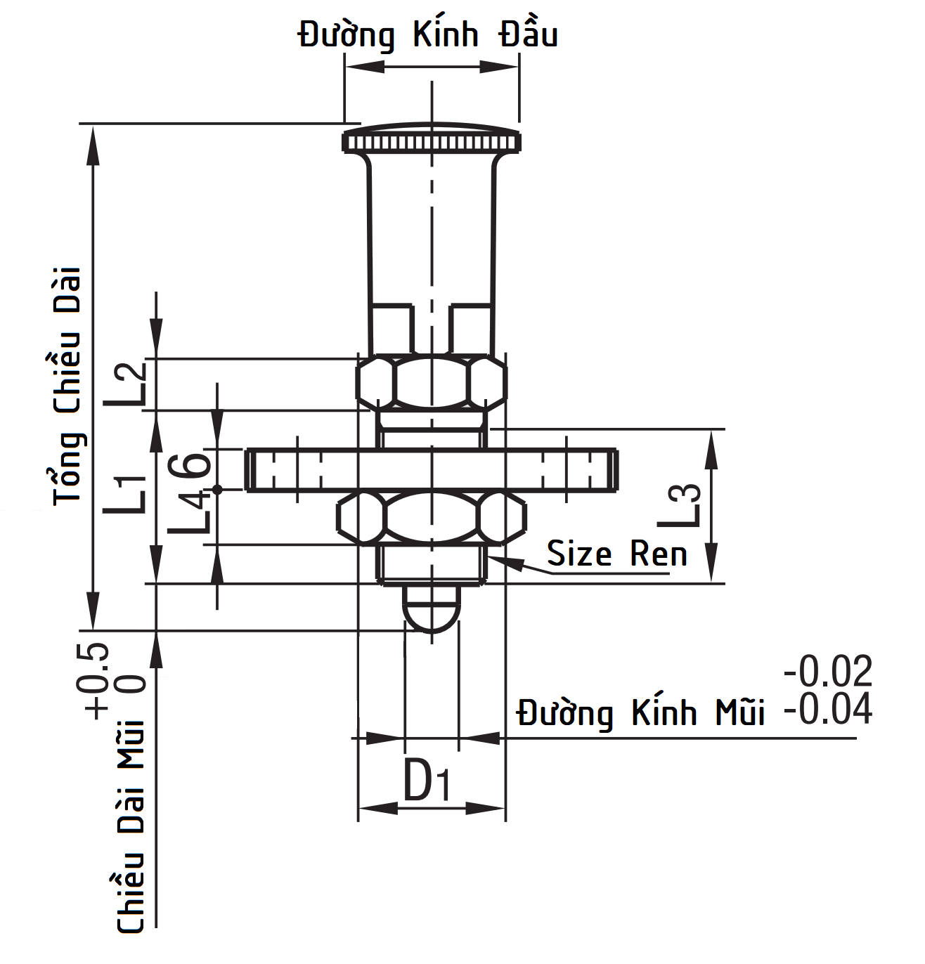 Indexing Plungers Flanged Rest Position With Lock Nut M8Lx1 FPXR8L_drawing
