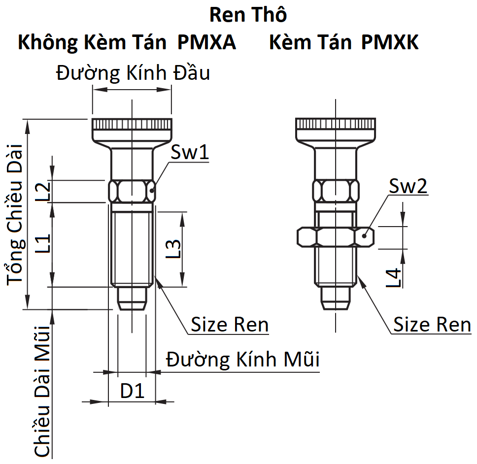 Indexing Plungers - Returning M6 PMXK6M (Có Kèm Tán)_drawing