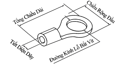 Đầu Cosse Tròn Trần 8mm2 KST RNBL8-4_drawing