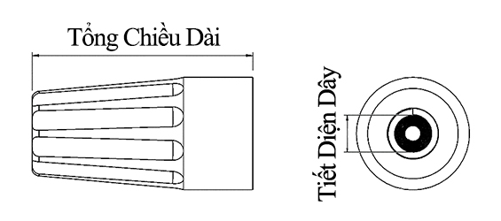 Chóp Xoắn 1 Đầu Có Lò Xo Xanh Lá KST WN4_drawing