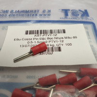 Đầu Cosse Pin Đặc Bọc Nhựa Màu đỏ 0.5-1.5mm2 KST PTV1-12
