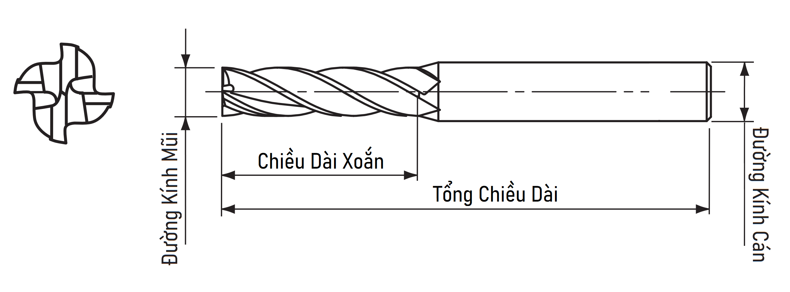 Dao Phay GMSE4 FCT 4 me Micro Grain Carbide phủ AlTiN 8.5xC10_drawing
