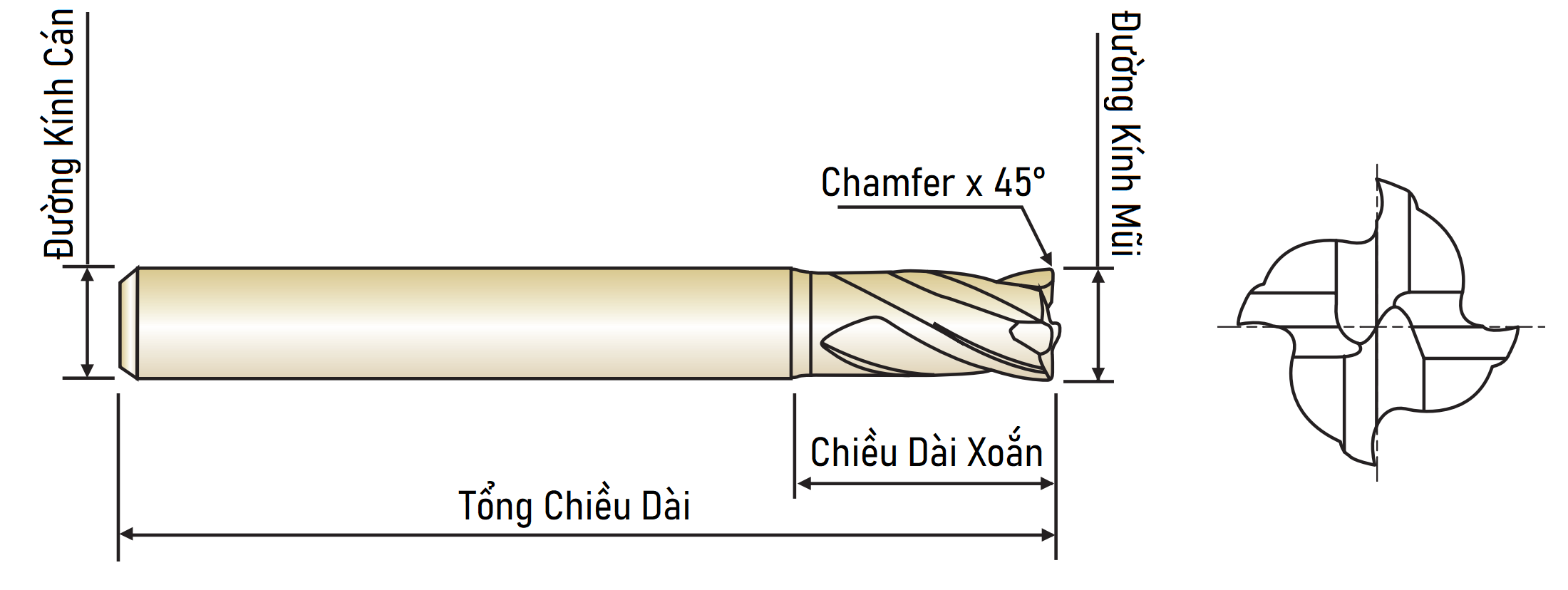 Dao Phay GVSEM4 FCT 4 me 4xC6_drawing