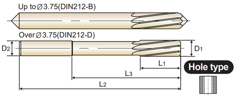 Mũi doa máy YG1 HSS-E 2.5 mm_drawing