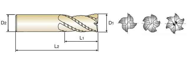 Mũi phay phá YG1 4me HSSCo8 có phủ TiCN 16xC16_drawing
