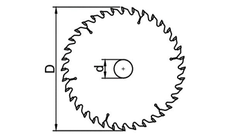 Lưỡi Cưa Gỗ Ø180×2.1×25.4×40T Sata 53611_drawing