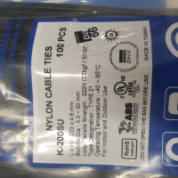 Dây Rút Nhựa Chống Tia UV Màu Đen KST 200 x 4.6 mm K-200SU (100 Sợi/Bịch)