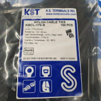 Dây Rút Nhựa Dạng Gắn Plug Cable Tie Màu Đen KST 170 x 5.3 mm KMCL-170-B (100 Sợi/Bịch)