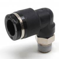 Đầu Nối Nhanh Khí Nén Cong 90° Phi 10mm Ren Ngoài R1/8 Pisco PL10-01