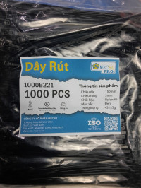 Dây Rút Nhựa Màu Đen Mecsu Pro 150x3 mm (1000 Sợi/Bịch)