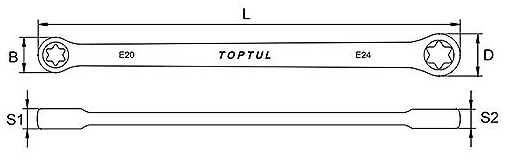 Cờ Lê 2 Đầu Vòng 7x11mm Toptul AAAE0711_drawing