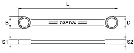 Cờ Lê 2 Đầu Vòng 8x9mm Toptul AABM0809_drawing