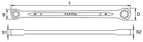 Cờ Lê 2 Đầu Vòng 6x8mm Toptul AAA0608_drawing