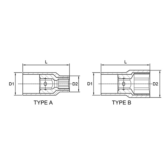 Đầu Tuýp Lục Giác Cách Điện 10mm - 3/8Inch Dr. Toptul BAEA1210V4_drawing