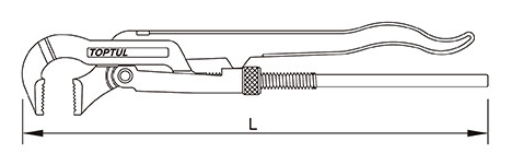 Kìm Mỏ Quạ Kẹp Lớn Ø1.5Inch - 335mm Toptul DDAF1A32_drawing