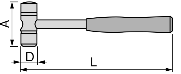 Búa Kết Hợp Đầu Sắt Và Đầu Cao Su Tone BHC-05_drawing