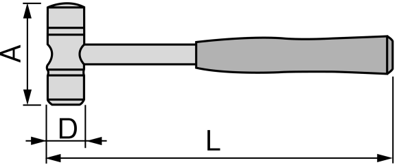 Búa Kết Hợp Đầu Sắt Và Đầu Cao Su Tone BHC-10_drawing