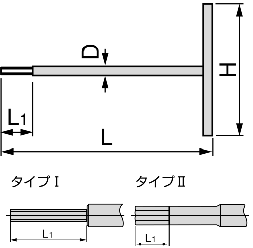 Lục Giác Chữ T 2.5mm Tone THW-2.5_drawing