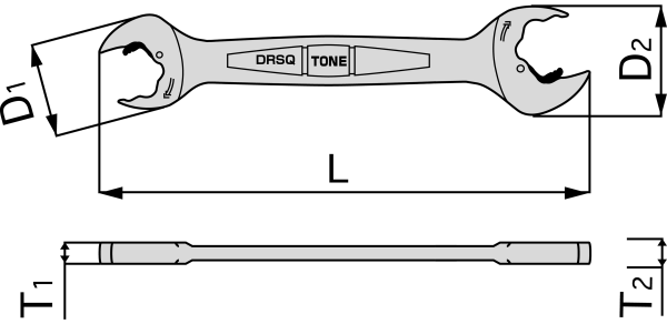 Cờ Lê 2 Đầu Miệng 10x12mm Tone DSQx1012_drawing