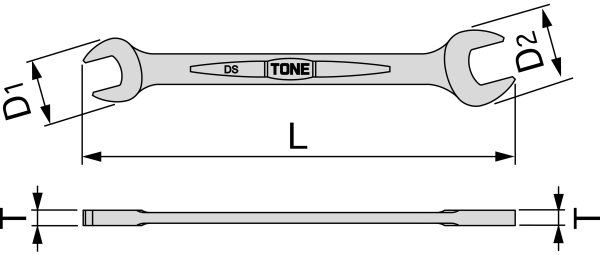 Cờ Lê 2 Đầu Miệng 10×12mm Tone DSx1012_drawing