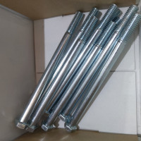 Bulong Đầu Lục Giác Thép Mạ Kẽm Trắng Cr3+ GR 5 UNC 3/8-16 x 5.1/2 Ren Lửng