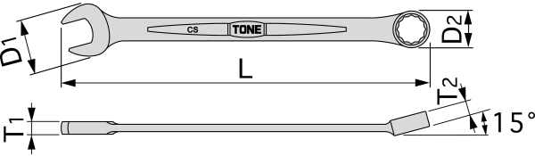 Cờ Lê Vòng Miệng 1-1/8 Inch Tone CSB-36_drawing