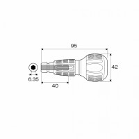 Cán Tua Vít Xoay Nhanh Có Bánh Răng Anex 1/4 inch No.395-H