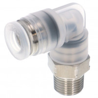 Đầu Nối Nhanh Khí Nén Dạng Cong 90° Ren Ngoài Pisco PPL8-03SUS-TP-C