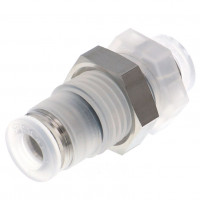 Đầu Nối Nhanh Khí Nén Dạng Thẳng Ren Ngoài Lắp Kẹp Vách Pisco PPMP8-UC