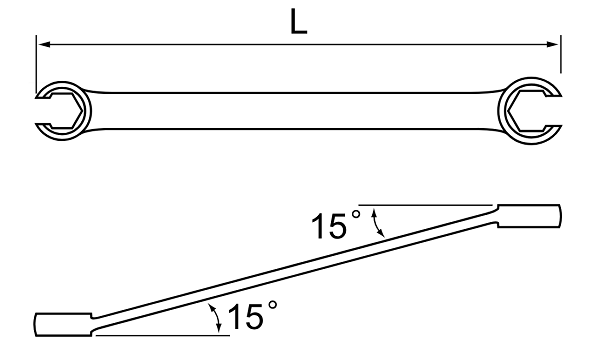 Cờ Lê 2 Đầu Miệng Tháo Ống Dầu 14x17mm Asahi FW1417_drawing