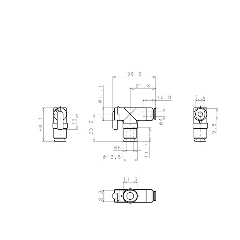 Van Bi Khí Nén, Loại Mini Pisco BVLG6-4_drawing