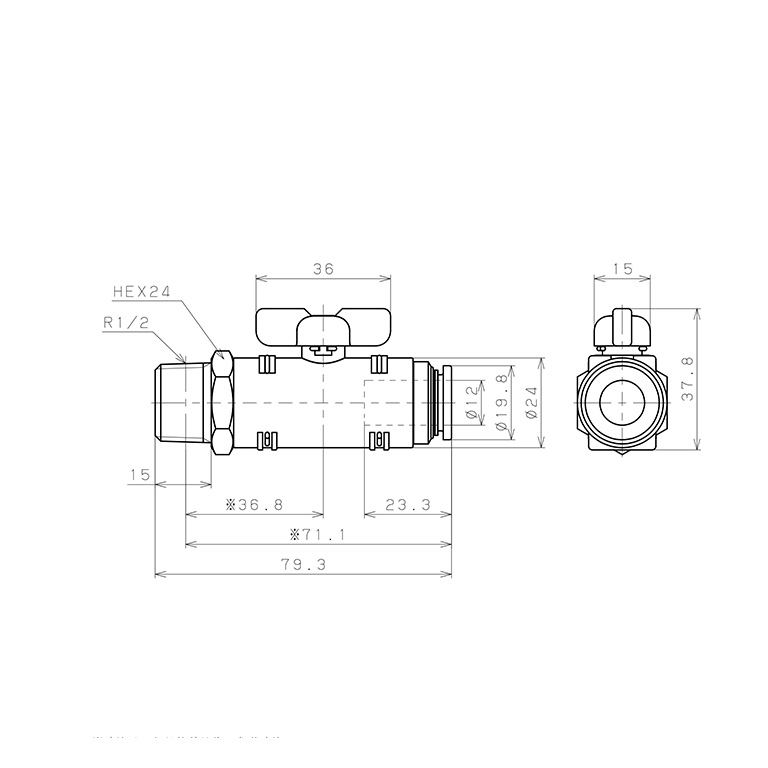 Van Bi Khí Nén, Loại 20 & 60 Pisco BVC60-1204_drawing