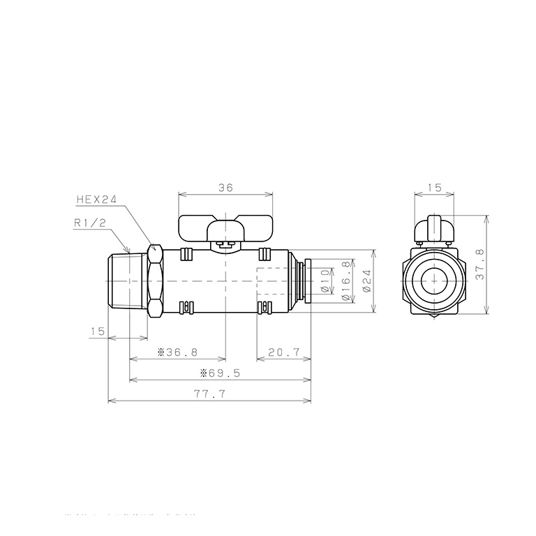 Van Bi Khí Nén, Loại 20 & 60 Pisco BVC60-1004_drawing