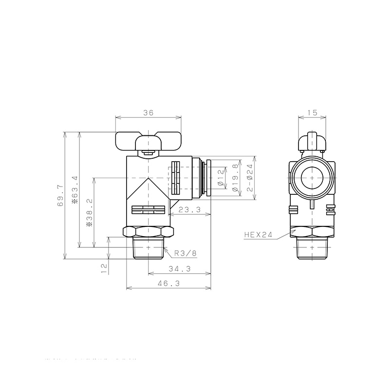 Van Bi Khí Nén, Loại 20 & 60 Pisco BVLC60-1203_drawing