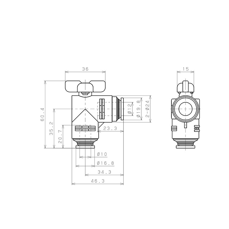 Van Bi Khí Nén, Loại 20 & 60 Pisco BVLG60-1210_drawing