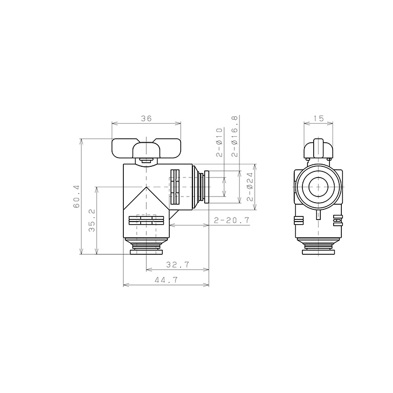 Van Bi Khí Nén, Loại 20 & 60 Pisco BVLU60-1010_drawing